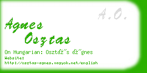 agnes osztas business card